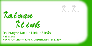 kalman klink business card