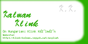 kalman klink business card